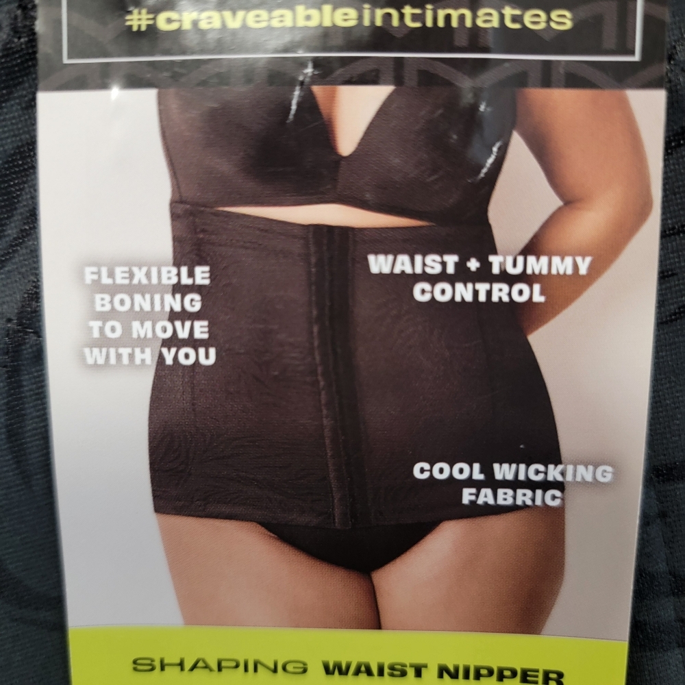Maidenform Shaping Waist Nipper Cincher Black Size Large Extra Firm Control